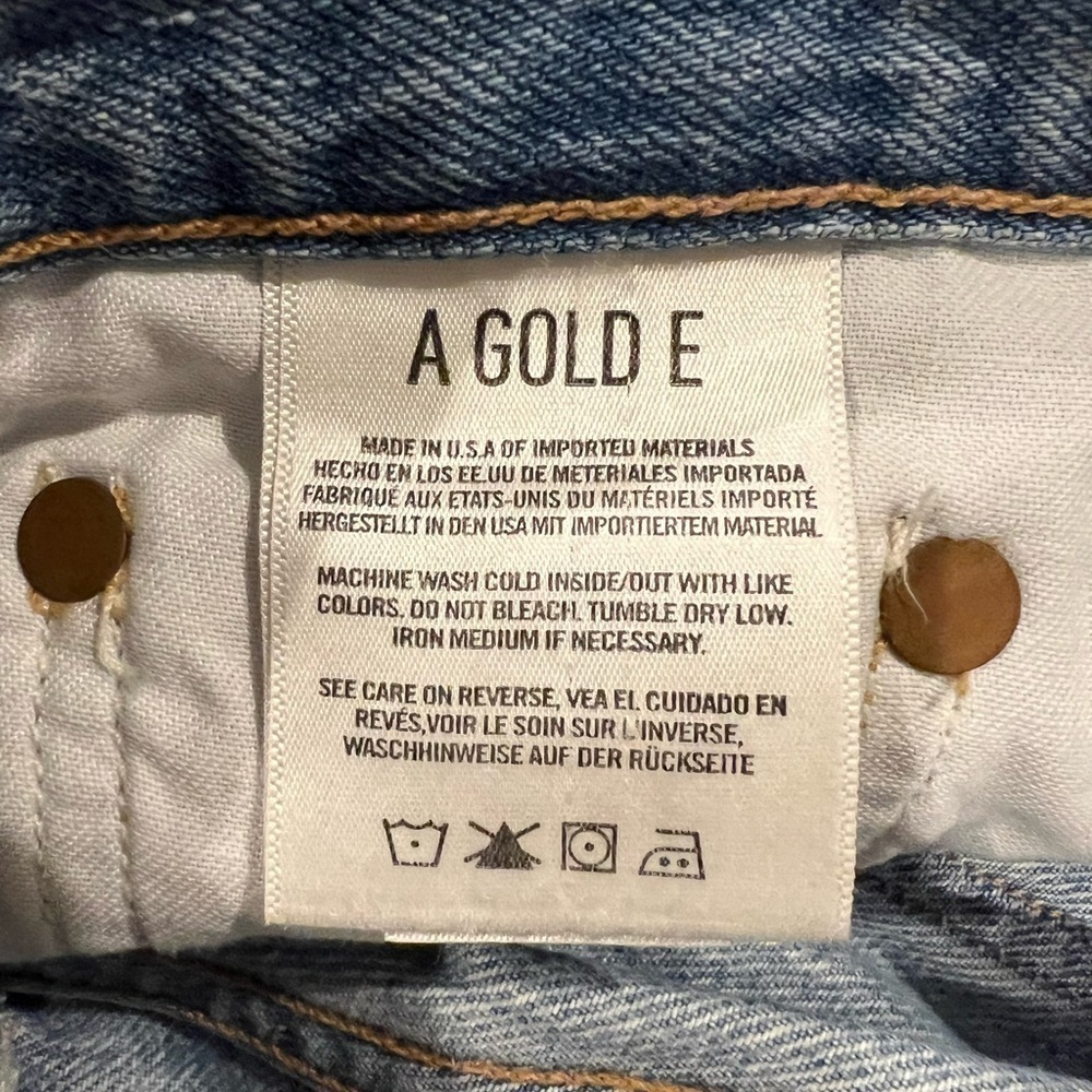 : AGOLDE Riley Blue High Rise Straight Leg Jeans Size 23 - Picture 12 of 13